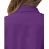 imagesiliteelon Short Sleeve Button Dress Shirts for Women Cotton Button Down Shirts for Women Slim Fit Blouse Top 34 SleeveDark Violet