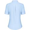 imagesiliteelon Short Sleeve Button Dress Shirts for Women Cotton Button Down Shirts for Women Slim Fit Blouse Top 34 SleeveLight Blue