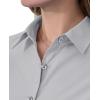 imagesiliteelon Short Sleeve Button Dress Shirts for Women Cotton Button Down Shirts for Women Slim Fit Blouse Top 34 SleeveLight Gray