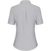 imagesiliteelon Short Sleeve Button Dress Shirts for Women Cotton Button Down Shirts for Women Slim Fit Blouse Top 34 SleeveLight Gray