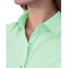 imagesiliteelon Short Sleeve Button Dress Shirts for Women Cotton Button Down Shirts for Women Slim Fit Blouse Top 34 SleeveLight Green