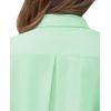 imagesiliteelon Short Sleeve Button Dress Shirts for Women Cotton Button Down Shirts for Women Slim Fit Blouse Top 34 SleeveLight Green