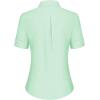 imagesiliteelon Short Sleeve Button Dress Shirts for Women Cotton Button Down Shirts for Women Slim Fit Blouse Top 34 SleeveLight Green