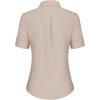 imagesiliteelon Short Sleeve Button Dress Shirts for Women Cotton Button Down Shirts for Women Slim Fit Blouse Top 34 SleeveLight Khaki