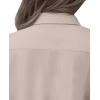 imagesiliteelon Short Sleeve Button Dress Shirts for Women Cotton Button Down Shirts for Women Slim Fit Blouse Top 34 SleeveLight Khaki