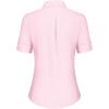 imagesiliteelon Short Sleeve Button Dress Shirts for Women Cotton Button Down Shirts for Women Slim Fit Blouse Top 34 SleeveLight Pink