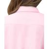 imagesiliteelon Short Sleeve Button Dress Shirts for Women Cotton Button Down Shirts for Women Slim Fit Blouse Top 34 SleeveLight Pink