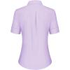 imagesiliteelon Short Sleeve Button Dress Shirts for Women Cotton Button Down Shirts for Women Slim Fit Blouse Top 34 SleeveLight Purple