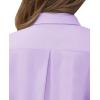 imagesiliteelon Short Sleeve Button Dress Shirts for Women Cotton Button Down Shirts for Women Slim Fit Blouse Top 34 SleeveLight Purple