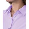 imagesiliteelon Short Sleeve Button Dress Shirts for Women Cotton Button Down Shirts for Women Slim Fit Blouse Top 34 SleeveLight Purple