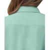 imagesiliteelon Short Sleeve Button Dress Shirts for Women Cotton Button Down Shirts for Women Slim Fit Blouse Top 34 SleeveMint Green
