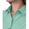 imagesiliteelon Short Sleeve Button Dress Shirts for Women Cotton Button Down Shirts for Women Slim Fit Blouse Top 34 SleeveMint Green