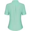imagesiliteelon Short Sleeve Button Dress Shirts for Women Cotton Button Down Shirts for Women Slim Fit Blouse Top 34 SleeveMint Green