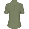 imagesiliteelon Short Sleeve Button Dress Shirts for Women Cotton Button Down Shirts for Women Slim Fit Blouse Top 34 SleeveMoss Green