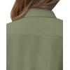 imagesiliteelon Short Sleeve Button Dress Shirts for Women Cotton Button Down Shirts for Women Slim Fit Blouse Top 34 SleeveMoss Green
