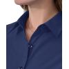 imagesiliteelon Short Sleeve Button Dress Shirts for Women Cotton Button Down Shirts for Women Slim Fit Blouse Top 34 SleeveNavy Blue