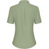 imagesiliteelon Short Sleeve Button Dress Shirts for Women Cotton Button Down Shirts for Women Slim Fit Blouse Top 34 SleeveOlive Green