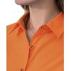 imagesiliteelon Short Sleeve Button Dress Shirts for Women Cotton Button Down Shirts for Women Slim Fit Blouse Top 34 SleeveOrange