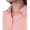 imagesiliteelon Short Sleeve Button Dress Shirts for Women Cotton Button Down Shirts for Women Slim Fit Blouse Top 34 SleeveOrangepink