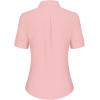 imagesiliteelon Short Sleeve Button Dress Shirts for Women Cotton Button Down Shirts for Women Slim Fit Blouse Top 34 SleeveOrangepink