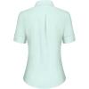 imagesiliteelon Short Sleeve Button Dress Shirts for Women Cotton Button Down Shirts for Women Slim Fit Blouse Top 34 SleevePastel Green