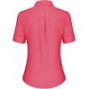 imagesiliteelon Short Sleeve Button Dress Shirts for Women Cotton Button Down Shirts for Women Slim Fit Blouse Top 34 SleevePeach Pink