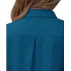imagesiliteelon Short Sleeve Button Dress Shirts for Women Cotton Button Down Shirts for Women Slim Fit Blouse Top 34 SleevePeacock Blue
