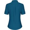 imagesiliteelon Short Sleeve Button Dress Shirts for Women Cotton Button Down Shirts for Women Slim Fit Blouse Top 34 SleevePeacock Blue