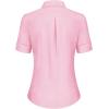imagesiliteelon Short Sleeve Button Dress Shirts for Women Cotton Button Down Shirts for Women Slim Fit Blouse Top 34 SleevePink