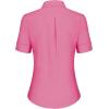 imagesiliteelon Short Sleeve Button Dress Shirts for Women Cotton Button Down Shirts for Women Slim Fit Blouse Top 34 SleevePowder Pink