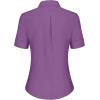 imagesiliteelon Short Sleeve Button Dress Shirts for Women Cotton Button Down Shirts for Women Slim Fit Blouse Top 34 SleevePurple