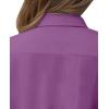 imagesiliteelon Short Sleeve Button Dress Shirts for Women Cotton Button Down Shirts for Women Slim Fit Blouse Top 34 SleevePurple