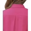 imagesiliteelon Short Sleeve Button Dress Shirts for Women Cotton Button Down Shirts for Women Slim Fit Blouse Top 34 SleeveRose Pink