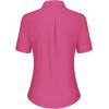 imagesiliteelon Short Sleeve Button Dress Shirts for Women Cotton Button Down Shirts for Women Slim Fit Blouse Top 34 SleeveRose Pink