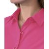 imagesiliteelon Short Sleeve Button Dress Shirts for Women Cotton Button Down Shirts for Women Slim Fit Blouse Top 34 SleeveRose Pink
