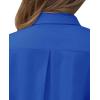 imagesiliteelon Short Sleeve Button Dress Shirts for Women Cotton Button Down Shirts for Women Slim Fit Blouse Top 34 SleeveRoyal Blue