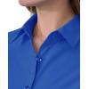 imagesiliteelon Short Sleeve Button Dress Shirts for Women Cotton Button Down Shirts for Women Slim Fit Blouse Top 34 SleeveRoyal Blue