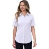 imagesiliteelon Short Sleeve Button Dress Shirts for Women Cotton Button Down Shirts for Women Slim Fit Blouse Top 34 SleeveWhite
