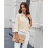 imagesiliteelon Womens Button Down Shirts Dress Shirts Long Sleeve Cotton Work Office Shirt Wrinkle Free Regular Fit Blouse TopBeige