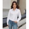 imagesiliteelon Womens Button Down Shirts Dress Shirts Long Sleeve Cotton Work Office Shirt Wrinkle Free Regular Fit Blouse TopWhite
