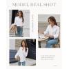 imagesiliteelon Womens Button Down Shirts Dress Shirts Long Sleeve Cotton Work Office Shirt Wrinkle Free Regular Fit Blouse TopWhite