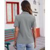 imagesiliteelon Womens Button Down Shirts Slim fit Short Sleeve Stretch Dress Shirts WrinkleFree Solid Work BlouseGray