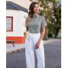 imagesiliteelon Womens Button Down Shirts Slim fit Short Sleeve Stretch Dress Shirts WrinkleFree Solid Work BlouseGray