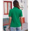 imagesiliteelon Womens Button Down Shirts Slim fit Short Sleeve Stretch Dress Shirts WrinkleFree Solid Work BlouseGreen
