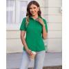 imagesiliteelon Womens Button Down Shirts Slim fit Short Sleeve Stretch Dress Shirts WrinkleFree Solid Work BlouseGreen