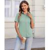 imagesiliteelon Womens Button Down Shirts Slim fit Short Sleeve Stretch Dress Shirts WrinkleFree Solid Work BlouseLight Green
