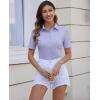imagesiliteelon Womens Button Down Shirts Slim fit Short Sleeve Stretch Dress Shirts WrinkleFree Solid Work BlouseLight Purple