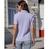 imagesiliteelon Womens Button Down Shirts Slim fit Short Sleeve Stretch Dress Shirts WrinkleFree Solid Work BlouseLight Purple