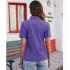 imagesiliteelon Womens Button Down Shirts Slim fit Short Sleeve Stretch Dress Shirts WrinkleFree Solid Work BlousePurple