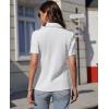 imagesiliteelon Womens Button Down Shirts Slim fit Short Sleeve Stretch Dress Shirts WrinkleFree Solid Work BlouseWhite